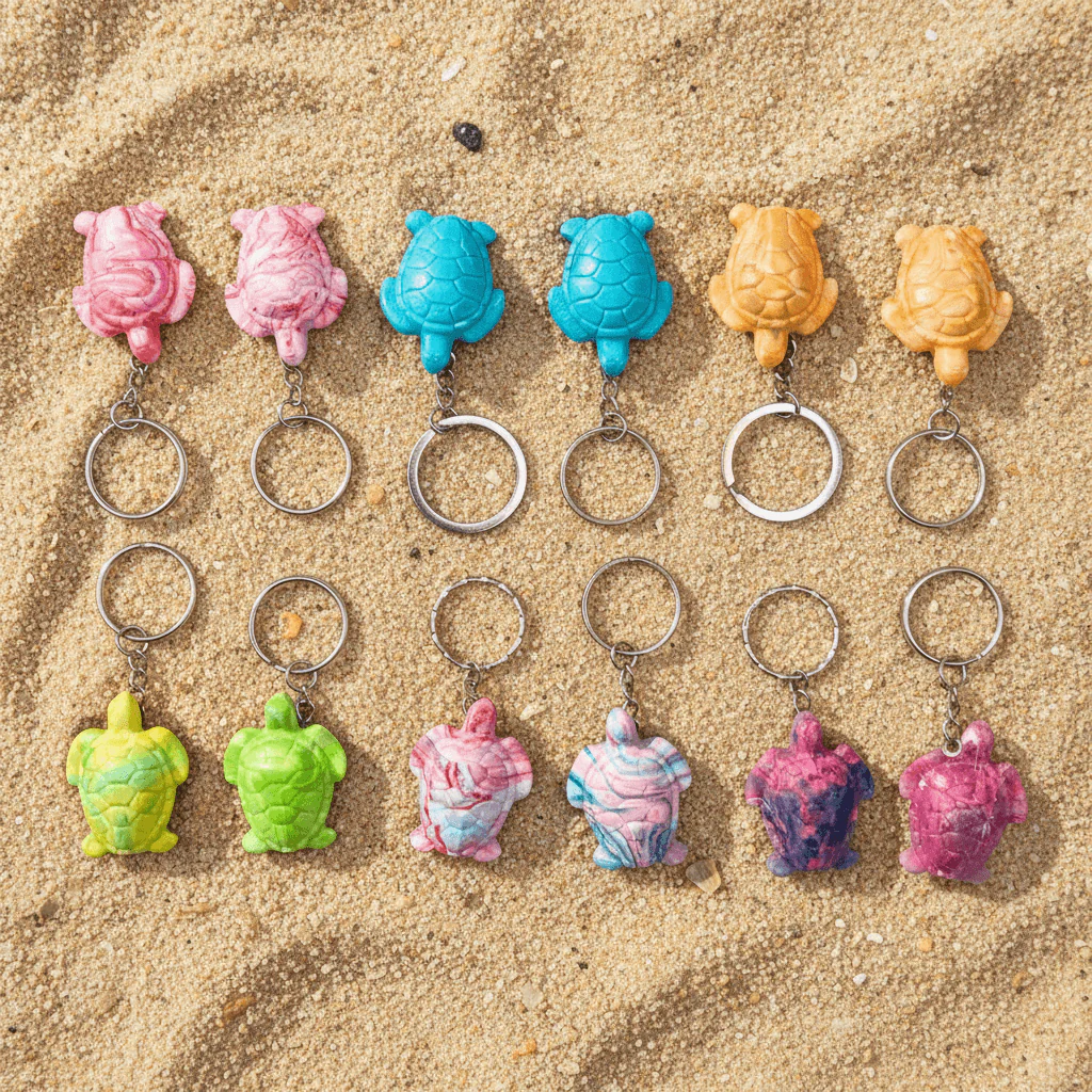 100% Upcycled Plastic Sea Turtle Keychain - Image 3