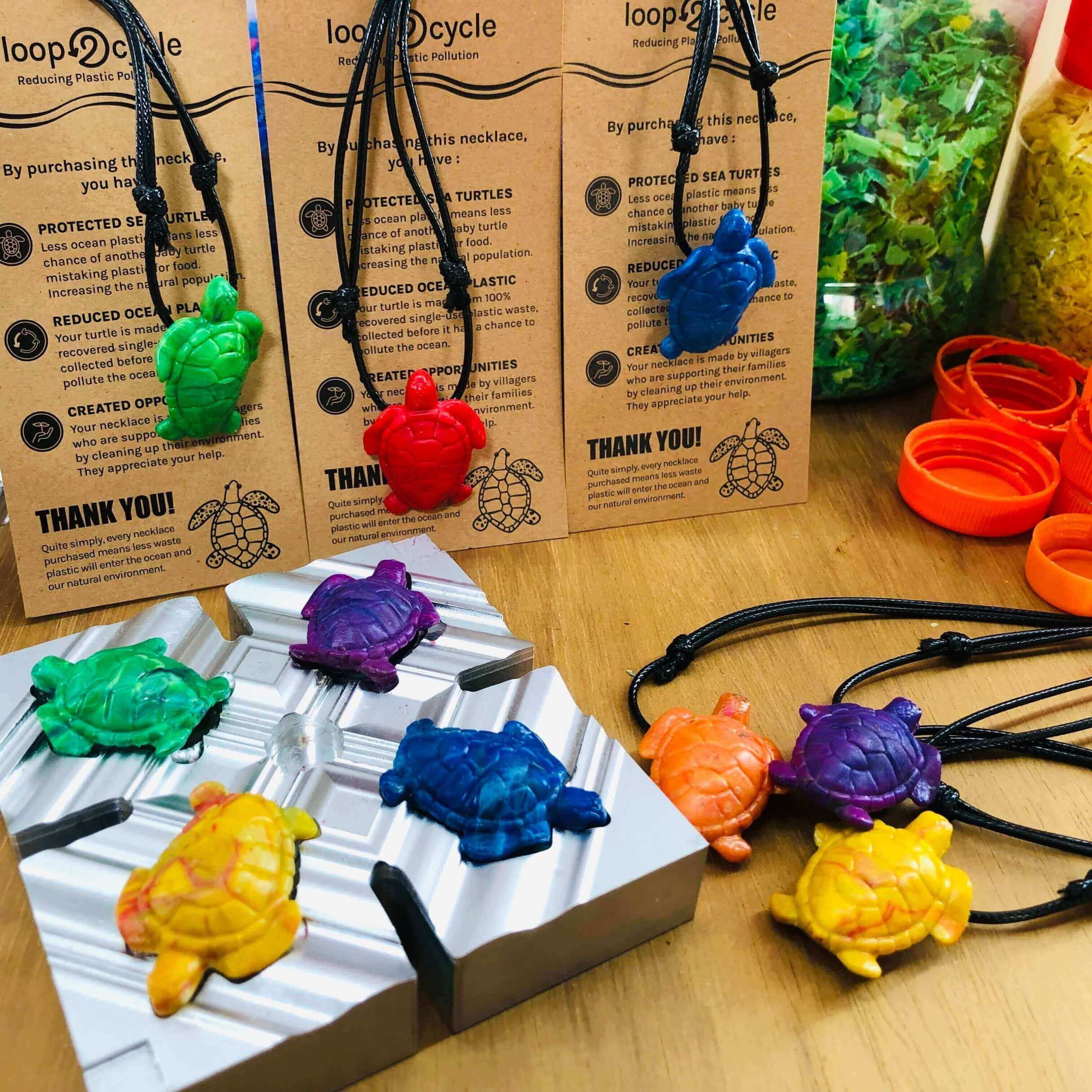 100% Upcycled Sea Turtle Necklace - Image 2