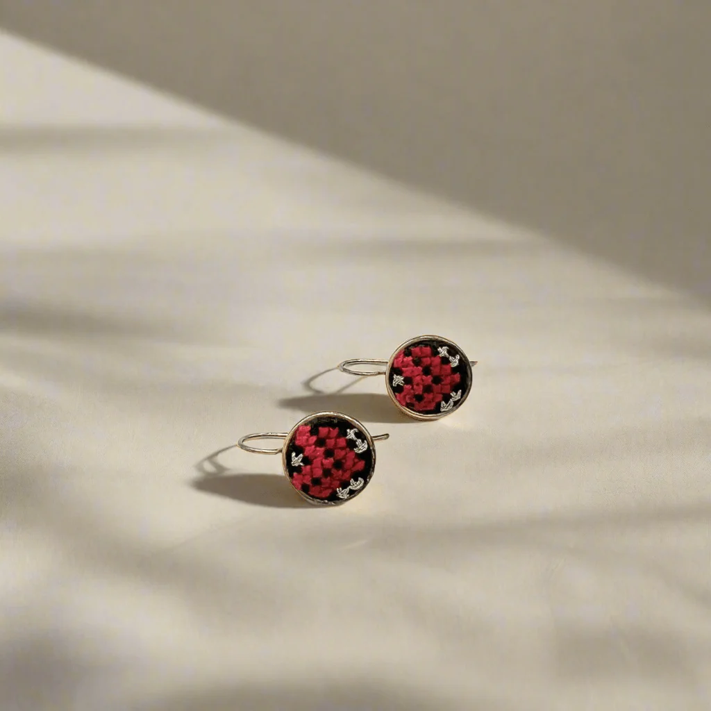 Nuusum Red Silver-Plated Dainty Valentine's Earrings