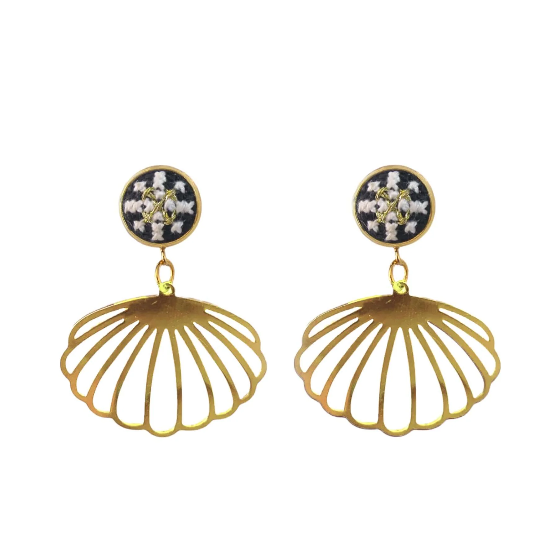 Oyster Earrings - Arabesque Black