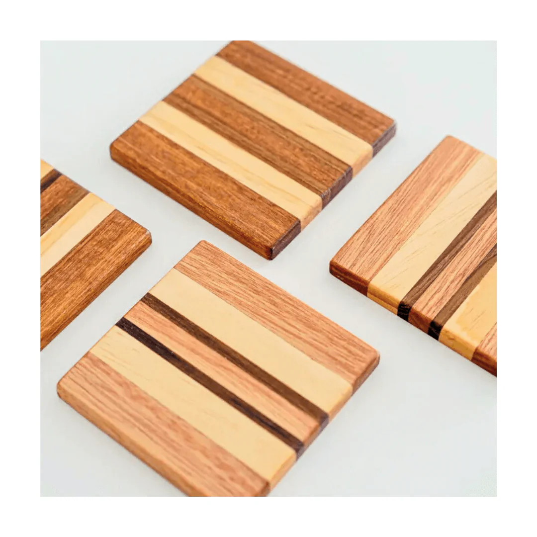 Dignity: Trio-Stripe Wooden Coasters (Set of 2) - Image 3