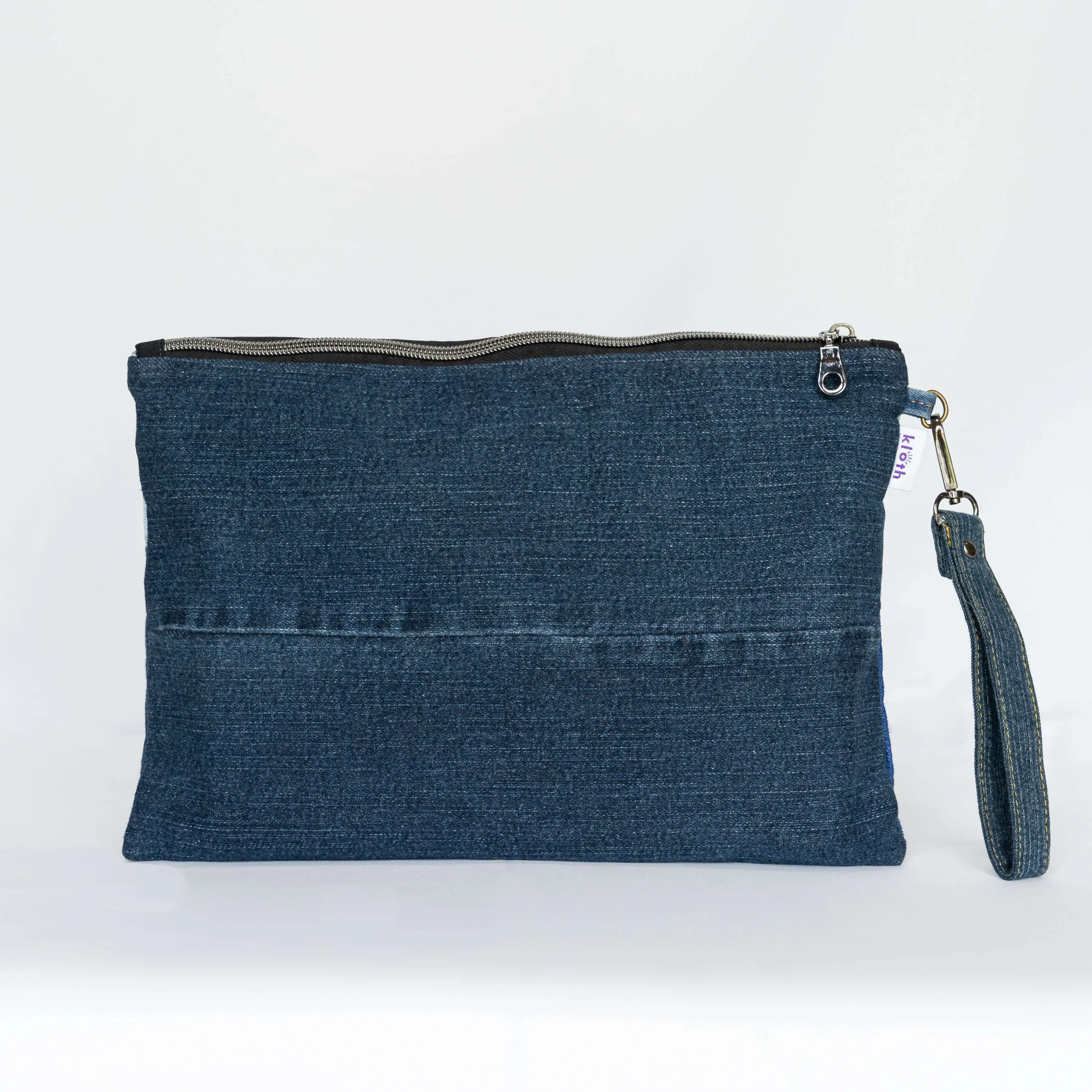 Kloth Circularity : Upcycled Denim Essential Pouch with Wrist Strap - Image 3