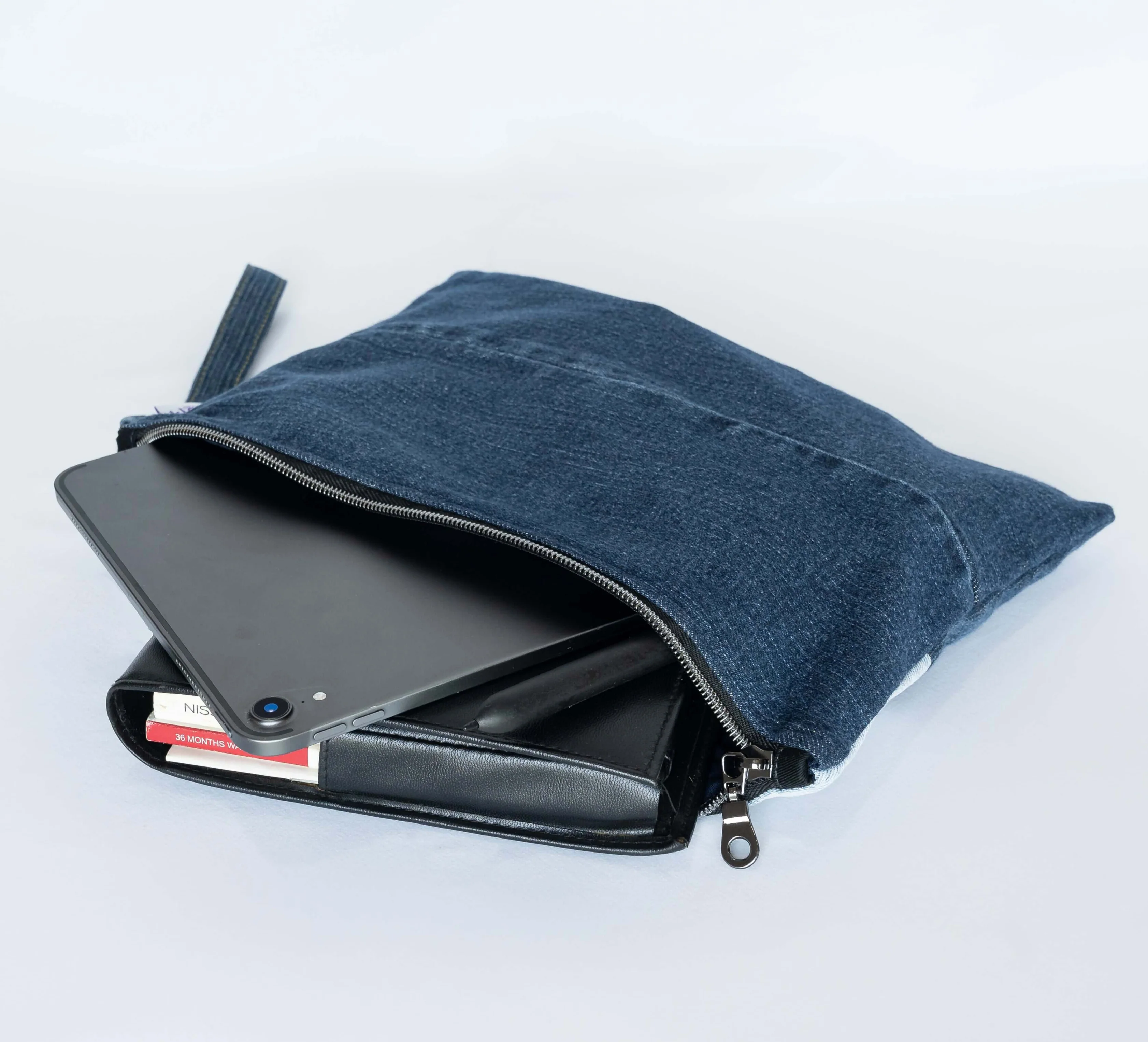Kloth Circularity : Upcycled Denim Essential Pouch with Wrist Strap - Image 5