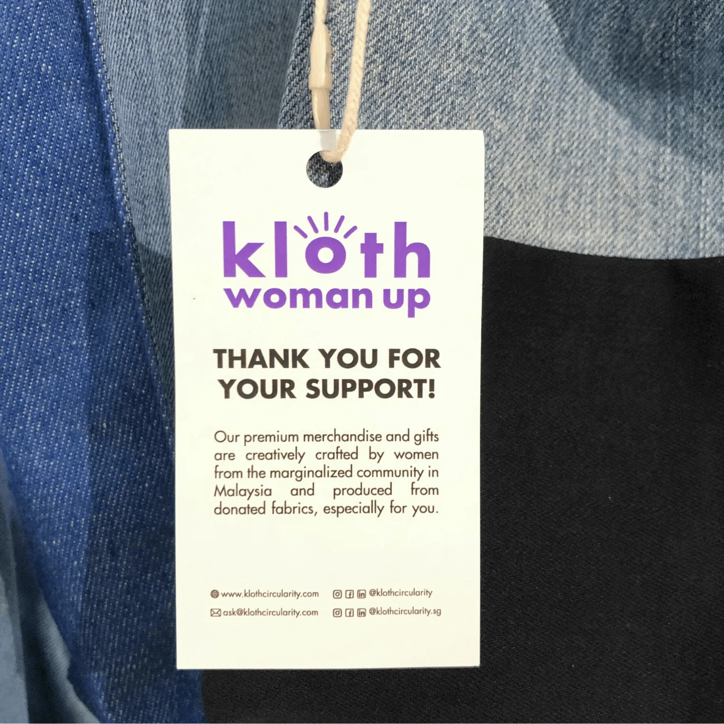 Kloth Circularity : Upcycled Denim Tumbler Bag - Image 4